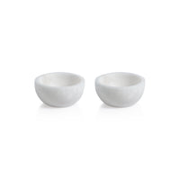 Baltic Small White Alabaster Bowls, Set 2 - Bowl Side View | Bone & Brass