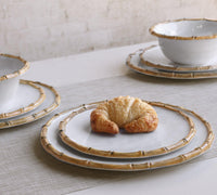 Vida White & Natural Bamboo 11" Dinner Plate Set of 4