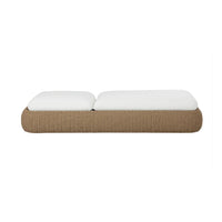 Barcelona Natural Wicker & White Upholstery Lounger - Sunlounger Side View | Bone & Brass
