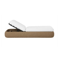 Barcelona Natural Wicker & White Upholstery Lounger - Sunlounger Cushion | Bone & Brass