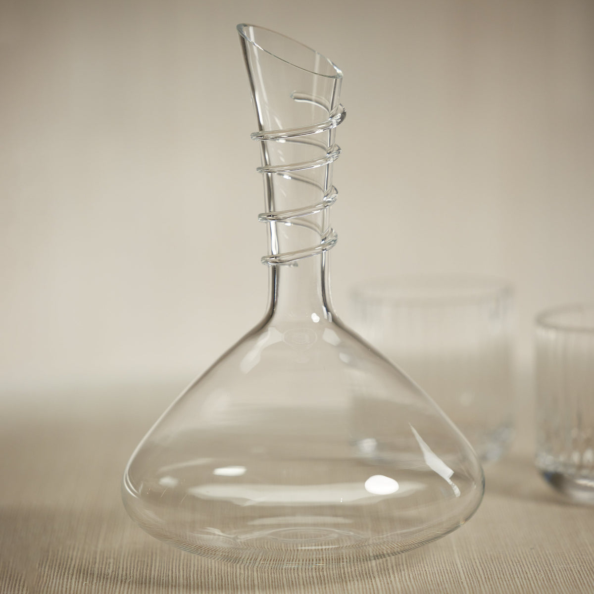Barclay Hand Made Glass Wine Decanter - Decanter Side View | Bone & Brass