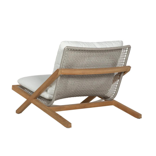 Bari Teak & Grey Rope Outdoor Lounge Chair - Outdoor Chair Detail | Bone & Brass