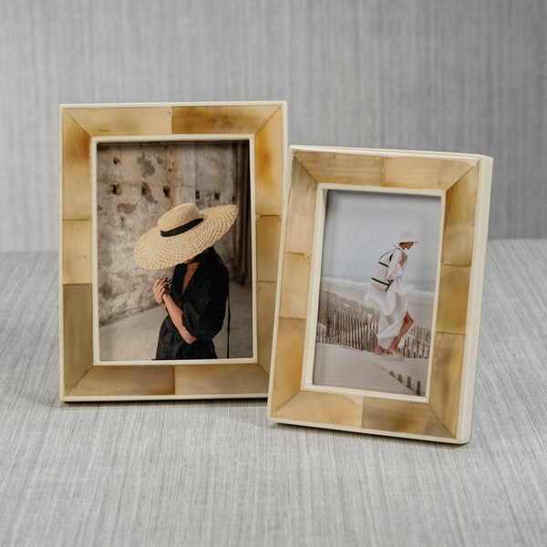 Bastia Natural Horn & Bone Photo Frame - Frame Detail | Bone & Brass