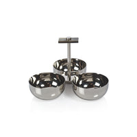 Bayeux Serving Condiment Set with Horn Trim - Dish Side View | Bone & Brass