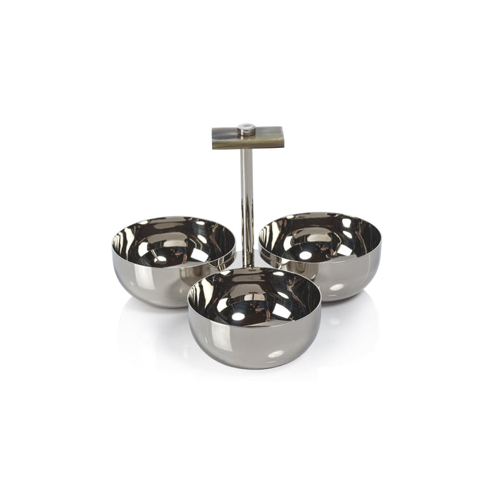 Bayeux Serving Condiment Set with Horn Trim | Bone & Brass