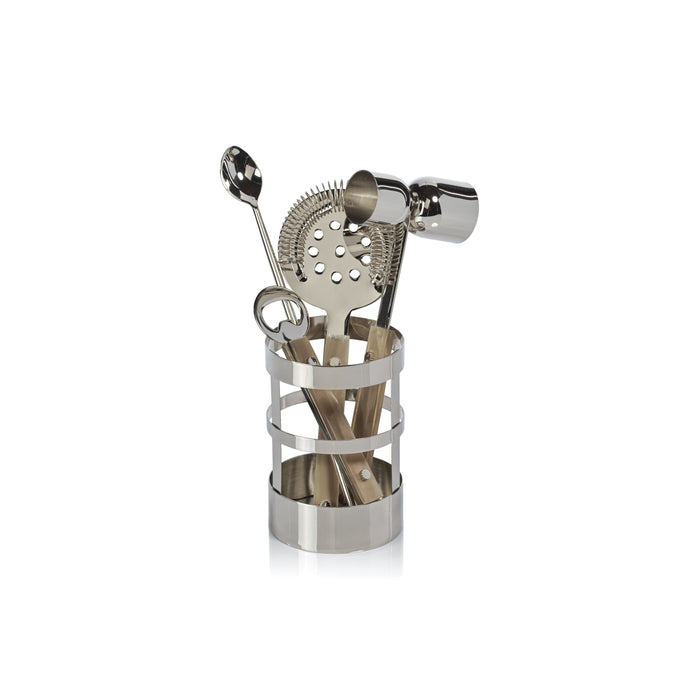 Bayeux Stainless Steel 5-Piece Bar Tool Set | Bone & Brass