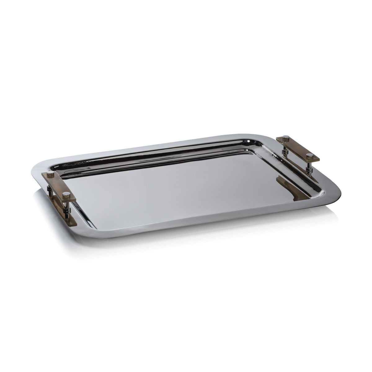 Bayeux Steel Serving Tray Horn Handles | Bone & Brass
