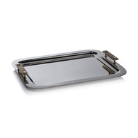 Bayeux Steel Serving Tray Horn Handles | Bone & Brass