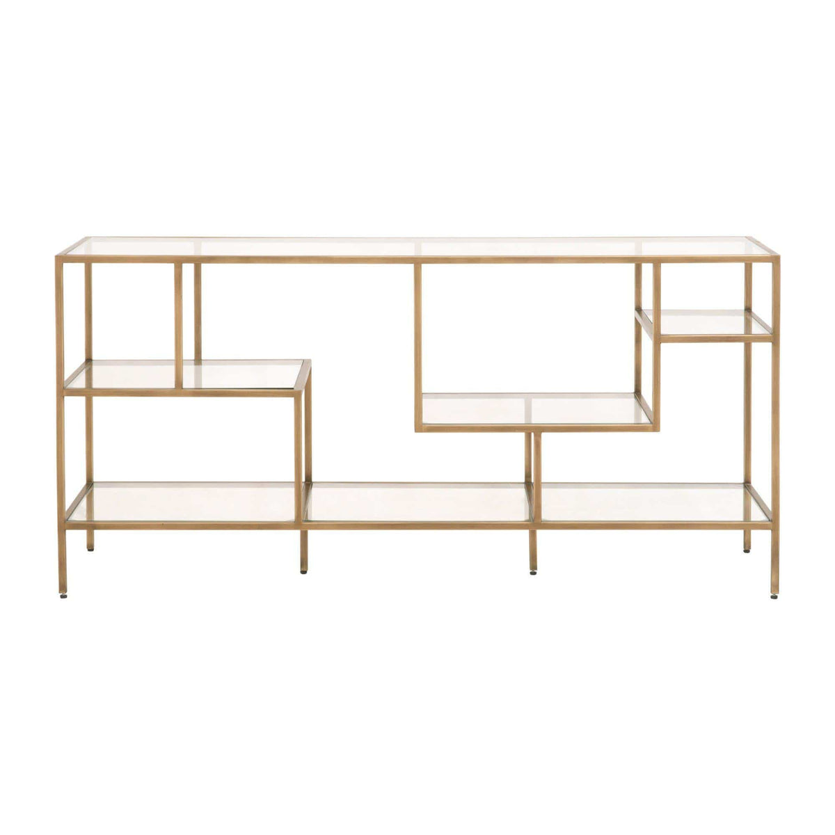 Bozeman Low Brass Bookcase