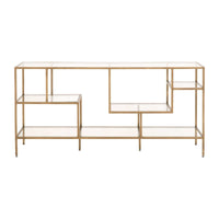 Bozeman Low Brass Bookcase