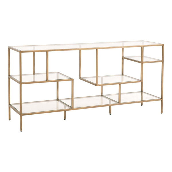 Bozeman Low Brass Bookcase
