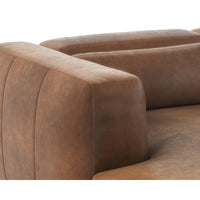Beau Lucia Tobacco Leather Sectional w/ Chaise - Sectional Side View | Bone & Brass