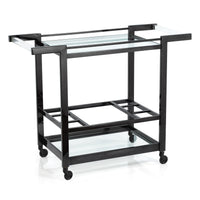 Beaumont Black Nickel & Acrylic Handle Bar Cart | Bone & Brass