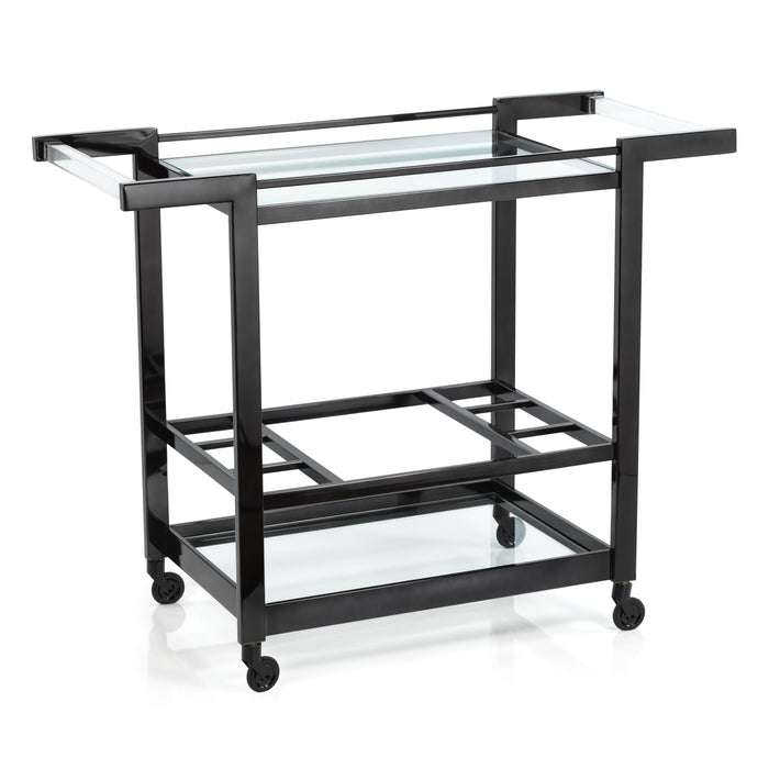 Beaumont Black Nickel & Acrylic Handle Bar Cart | Bone & Brass