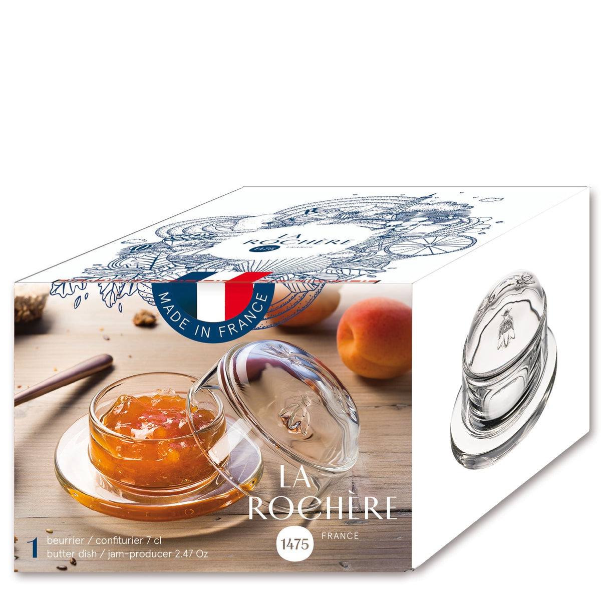 Bee Butter Dish Set - Side View | Bone & Brass