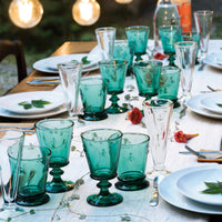 Bee Wine Glass Emerald Set-6 - Glass Stem Detail | Bone & Brass