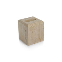 Beige Travertine Marble Tissue Box Cover | Bone & Brass