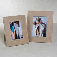 Bellecôte Mink Leather Photo Frame 4x6 - Frame Detail | Bone & Brass