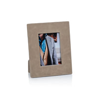 Bellecôte Mink Leather Photo Frame 4x6 | Bone & Brass