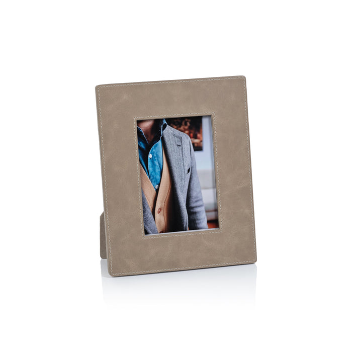 Bellecôte Mink Leather Photo Frame 4x6 | Bone & Brass