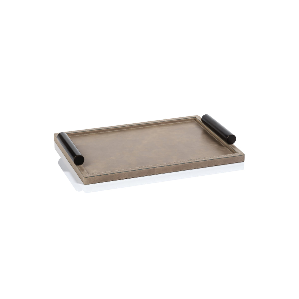 Bellecôte Mink Leather Serving Tray, Small | Bone & Brass