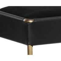 Bellevue Upholstered Bench - Bravo Black Leather - Bench View | Bone & Brass