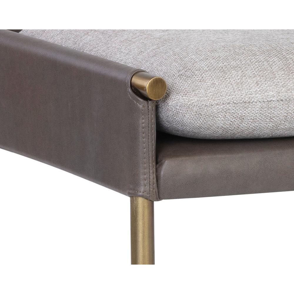 Bellevue Bench - Belfast Heather Grey|Bravo Ash - Bench Side View | Bone & Brass