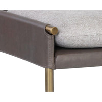 Bellevue Bench - Belfast Heather Grey|Bravo Ash - Bench Side View | Bone & Brass