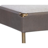 Bellevue Bench - Belfast Heather Grey|Bravo Ash - Bench Detail | Bone & Brass