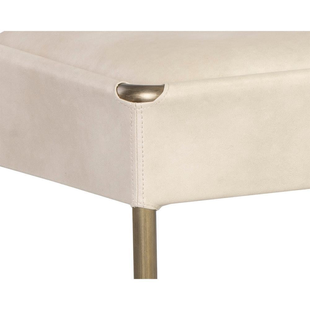 Bellevue Upholstered Bench - Bravo Cream - Bench Upholstery Detail | Bone & Brass