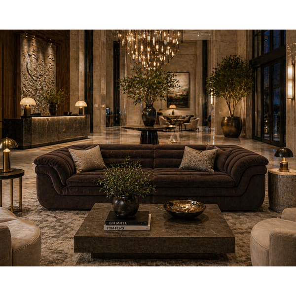 Bello Mink Brown Sofa - Sofa Side View | Bone & Brass