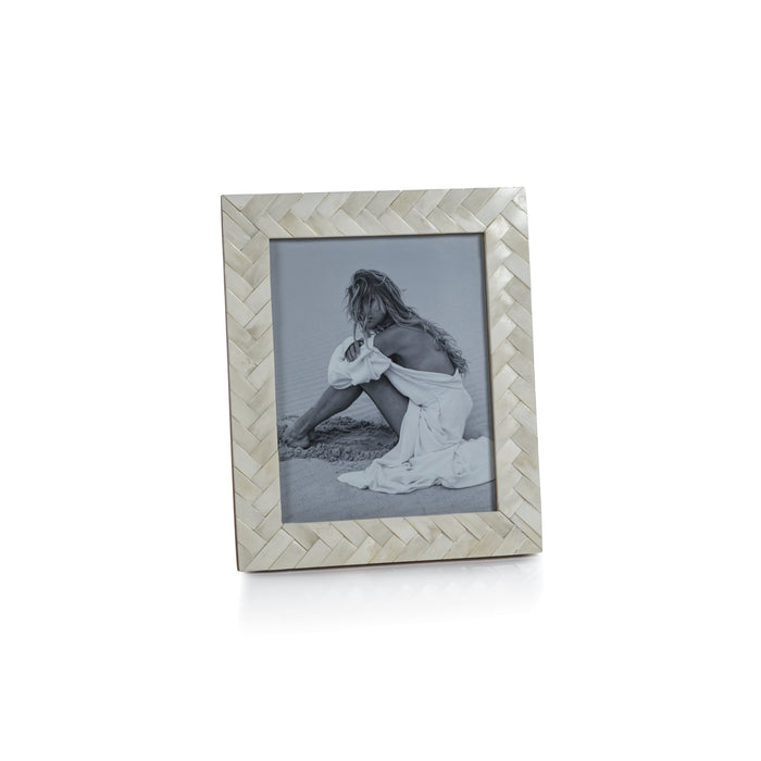 Bengkulu Bone Braided Photo Frame 8x10 | Bone & Brass