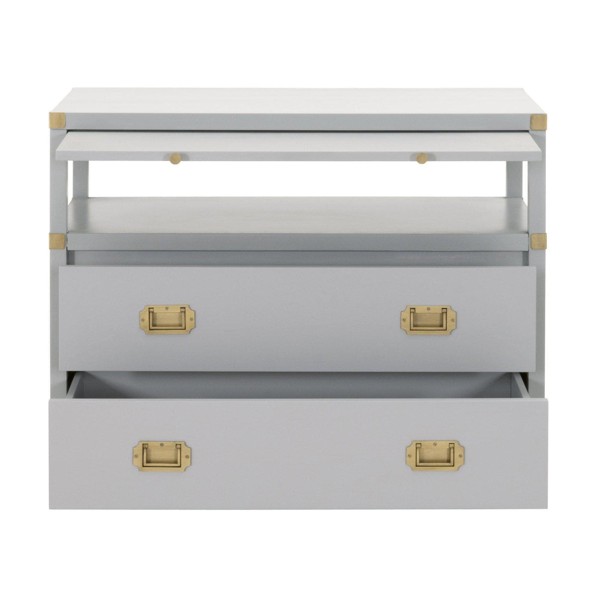 Benji Dove Gray Nightstand - Nightstand Drawer Detail | Bone & Brass