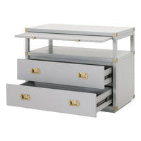Benji Dove Gray Nightstand - Nightstand Top View | Bone & Brass
