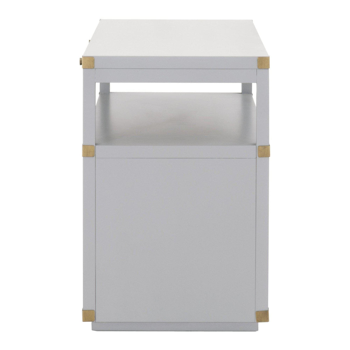 Benji Dove Gray Nightstand - Nightstand View | Bone & Brass