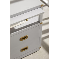 Benji Dove Gray Nightstand - Nightstand Drawer Detail | Bone & Brass
