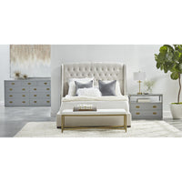 Benji Dove Gray Nightstand - Nightstand Top View | Bone & Brass