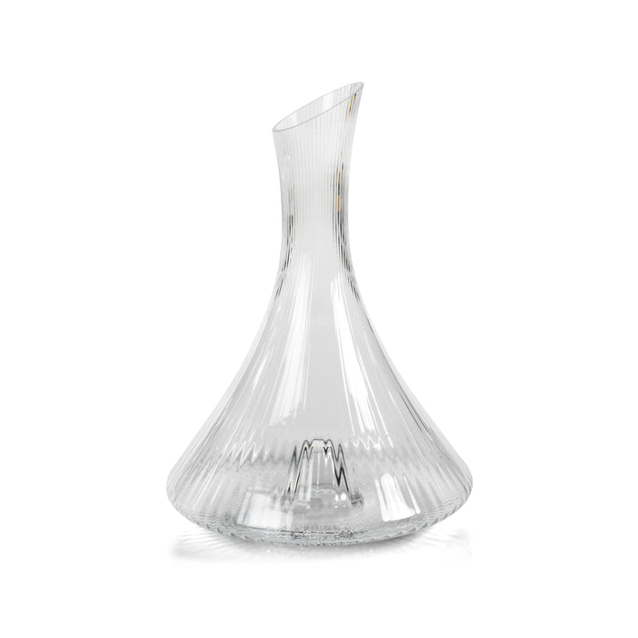 Benji Ribbed Fluted Flask Glass Decanter | Bone & Brass
