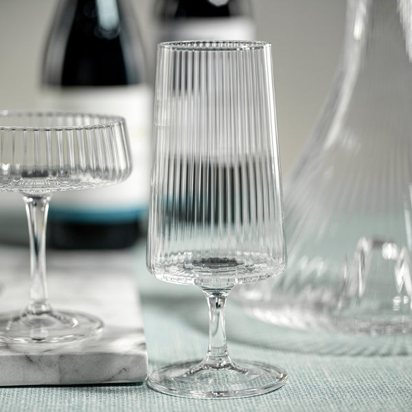 Benji Ribbed Fluted Textured Cocktail Glasses, Set 4 - Glass Detail | Bone & Brass