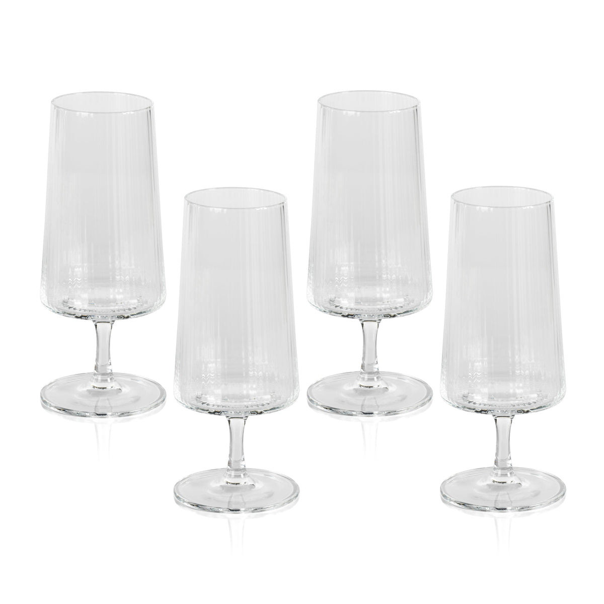 Benji Ribbed Fluted Textured Cocktail Glasses, Set 4 - Glass Side View | Bone & Brass