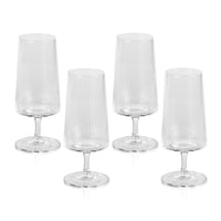 Benji Ribbed Fluted Textured Cocktail Glasses, Set 4 - Glass Side View | Bone & Brass
