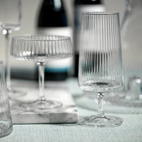 Benji Ribbed Fluted Textured Cocktail Glasses, Set 4 - Glass Close Up | Bone & Brass