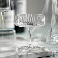 Benji Ribbed Fluted Textured Martini Glasses, Set 4 - Glass Detail | Bone & Brass