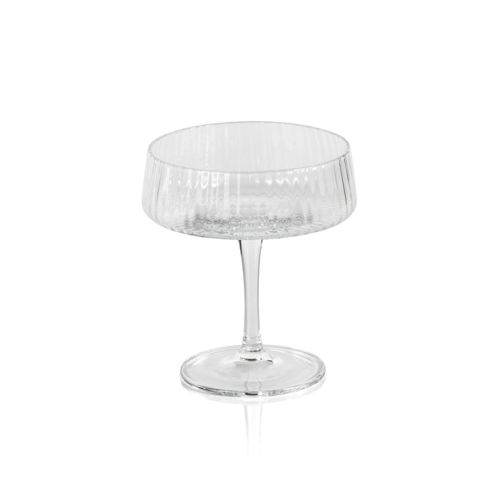 Benji Ribbed Fluted Textured Martini Glasses, Set 4 | Bone & Brass