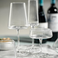 Benji Ribbed Fluted Textured Wine Glasses, Set 4 - Glass Detail | Bone & Brass