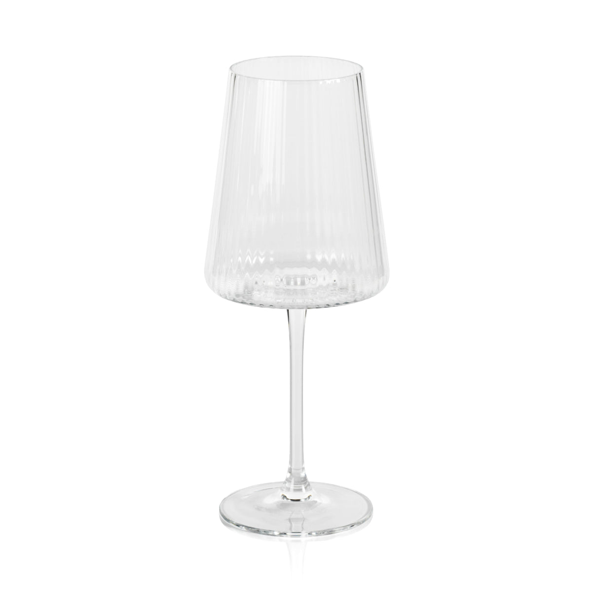 Benji Ribbed Fluted Textured Wine Glasses, Set 4 | Bone & Brass
