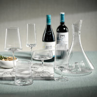 Benji Ribbed Taper Up Textured Glasses, Set 4 - Glass Close Up | Bone & Brass