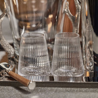 Benji Ribbed Taper Up Textured Glasses, Set 4 - Glass View | Bone & Brass