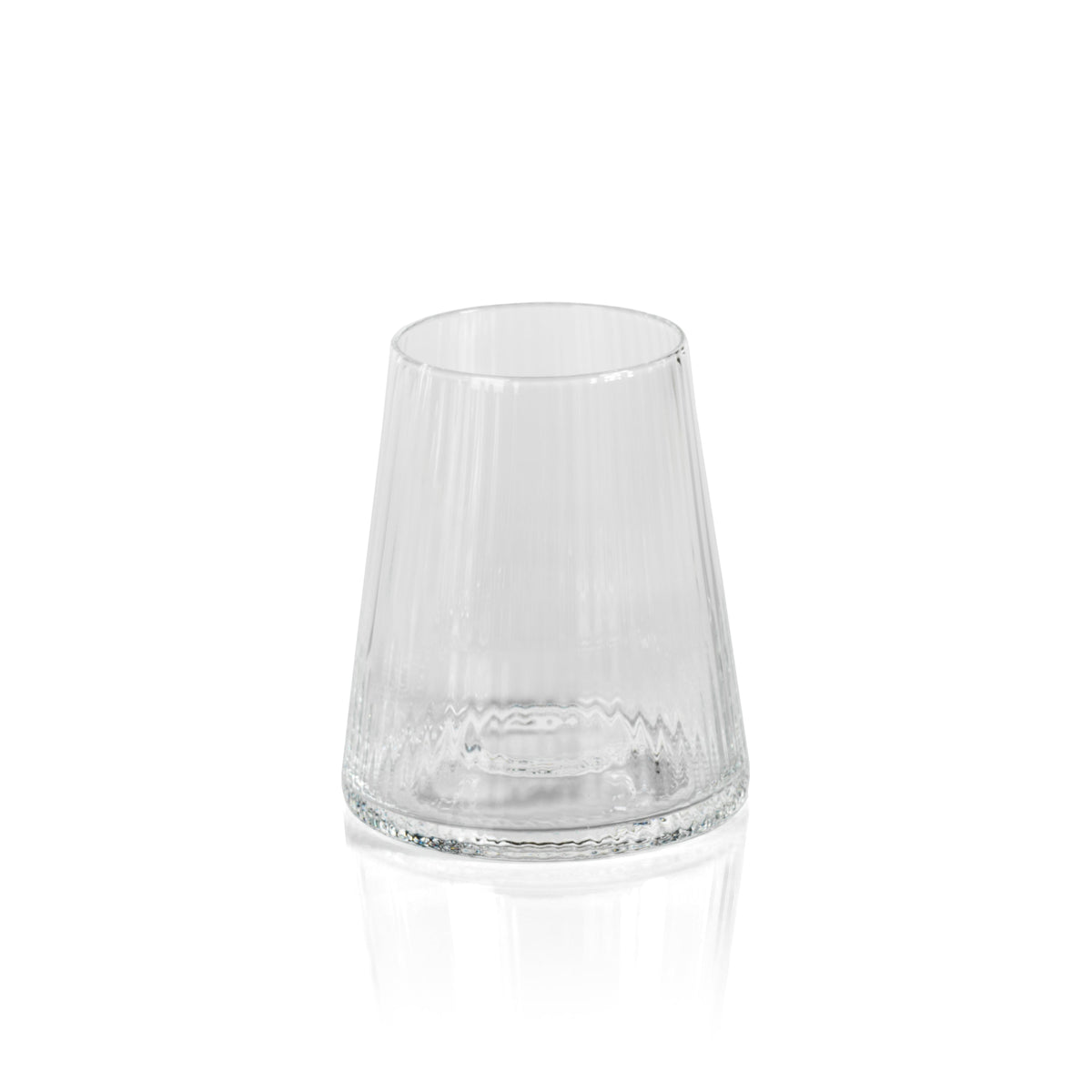 Benji Ribbed Taper Up Textured Glasses, Set 4 | Bone & Brass