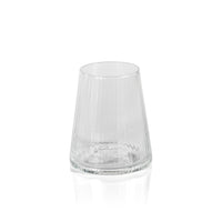 Benji Ribbed Taper Up Textured Glasses, Set 4 | Bone & Brass